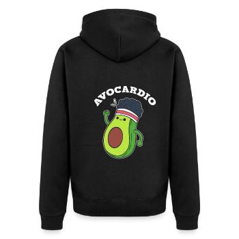 Avocardio Fitness - Unisex Premium Bio Zip Hoodie - Schwarz - Hinten - Nico (187cm)