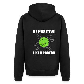 Soyez positif comme un microbiologiste à protons - Veste à capuche bio Premium Unisexe - noir - Dos - Nico (187cm)