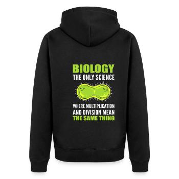 Funny Science Biology Research - Unisex Premium Organic Zip Hoodie - black - Back - Nico (187cm)