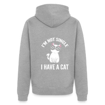 I'm Not Single I Have A Cat Veterinarian - Unisex Premium Organic Zip Hoodie - heather grey - Back - Nico (187cm)