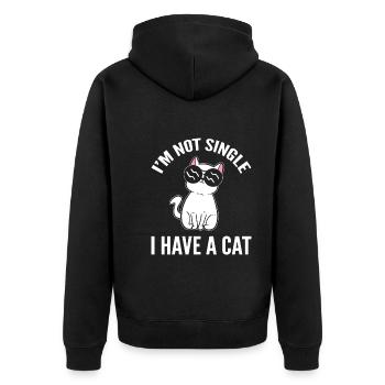 Je ne suis pas célibataire J’ai un vétérinaire pour chat - Veste à capuche bio Premium Unisexe - noir - Dos - Nico (187cm)
