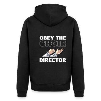 Chef de chœur de musique drôle - Veste à capuche bio Premium Unisexe - noir - Dos - Nico (187cm)