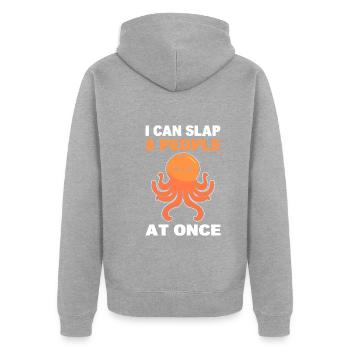 Funny ocean animal fisherman - Unisex Premium Organic Zip Hoodie - heather grey - Back - Nico (187cm)