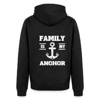 La famille est mon ancre Kapitän zur See - Veste à capuche bio Premium Unisexe - noir - Dos - Nico (187cm)