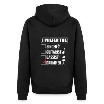 I Prefer The Singer Guitarist Bassist Drummer - Unisex Premium Bio Zip Hoodie - Schwarz - Hinten - Nico (187cm)