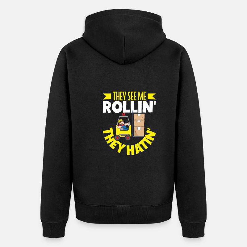 Gabelstaplerfahrer Lager Gabelstapler - Unisex Premium Bio Zip Hoodie - Schwarz