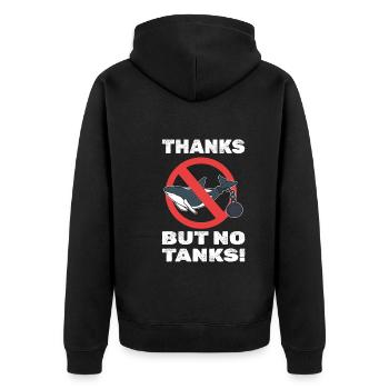 Thanks But No Tanks! Naturschutzbiologe - Unisex Premium Bio Zip Hoodie - Schwarz - Hinten - Nico (187cm)