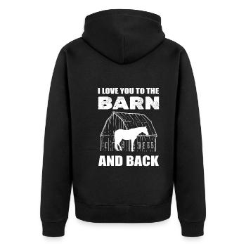I Love You To The Barn And Back Jockey - Unisex Premium Organic Zip Hoodie - black - Back - Nico (187cm)