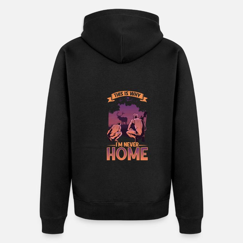 Hirschjagd Hirschjäger Jagdsaison Bockjagd - Unisex Premium Bio Zip Hoodie - Schwarz