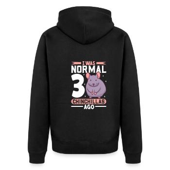 Chinchilla Liebhaber Geschenk Geschenkidee - Unisex Premium Bio Zip Hoodie - Schwarz - Hinten - Nico (187cm)