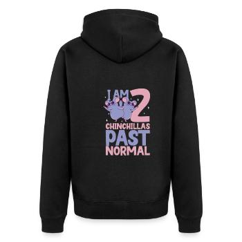 Chinchilla Liebhaber Geschenk Geschenkidee - Unisex Premium Bio Zip Hoodie - Schwarz - Hinten - Nico (187cm)