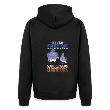 Pigeon Pigeon Racing Pigeon Racer Pigeon Keeper - Unisex Premium Organic Zip Hoodie - black - Back - Nico (187cm)