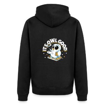 Owl Cute Owl Owl Lover just a Boy who loves owls - Unisex Premium Bio Zip Hoodie - Schwarz - Hinten - Nico (187cm)