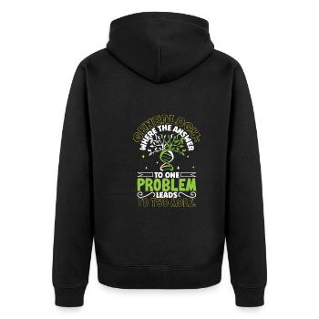 Stammbaum Familienhistoriker Genealogie Genealoge - Unisex Premium Bio Zip Hoodie - Schwarz - Hinten - Nico (187cm)