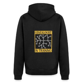Stammbaum Familienhistoriker Genealogie Genealoge - Unisex Premium Bio Zip Hoodie - Schwarz - Hinten - Nico (187cm)