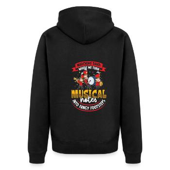 Musique de répétition de l’école clarinettiste de fanfare - Veste à capuche bio Premium Unisexe - noir - Dos - Nico (187cm)