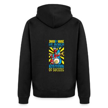 Musique de répétition de l’école clarinettiste de fanfare - Veste à capuche bio Premium Unisexe - noir - Dos - Nico (187cm)