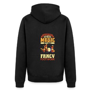 Musique de répétition de l’école clarinettiste de fanfare - Veste à capuche bio Premium Unisexe - noir - Dos - Nico (187cm)