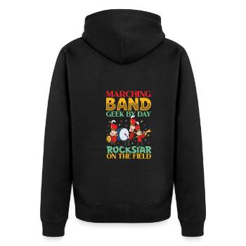Musique de répétition de l’école clarinettiste de fanfare - Veste à capuche bio Premium Unisexe - noir - Dos - Nico (187cm)