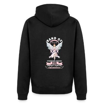 Breast cancer Awareness Support Survivors Pink - Unisex Premium Organic Zip Hoodie - black - Back - Nico (187cm)