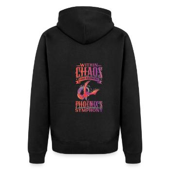 Phoenix Bird Mythical Creatures - Unisex Premium Organic Zip Hoodie - black - Back - Nico (187cm)