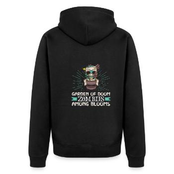 Horror Garden Gardener Zombie Plant Gardening - Unisex Premium Organic Zip Hoodie - black - Back - Nico (187cm)