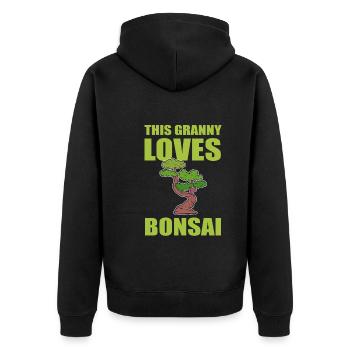 Grand-mère aime le botaniste bonsaï - Veste à capuche bio Premium Unisexe - noir - Dos - Nico (187cm)