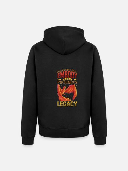 Phoenix Bird Mythical Creatures - Unisex Premium Organic Zip Hoodie - black