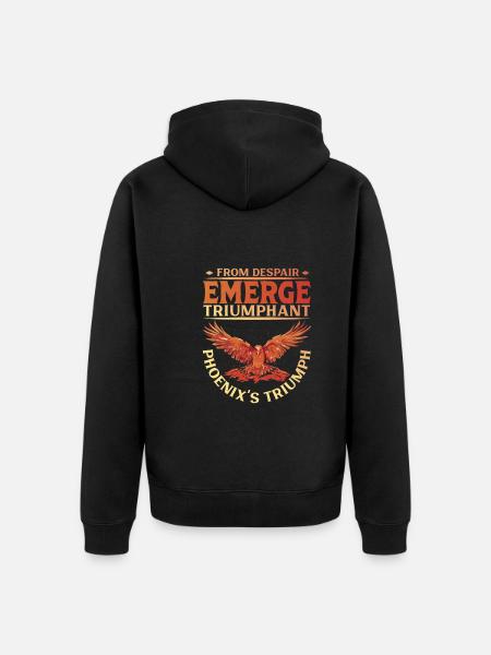 Phoenix Bird Créatures mythiques - Veste à capuche bio Premium Unisexe - noir