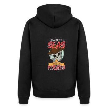 Horror Pirate Pirate Ship Pirate Captain Horror - Unisex Premium Bio Zip Hoodie - Schwarz - Hinten - Nico (187cm)