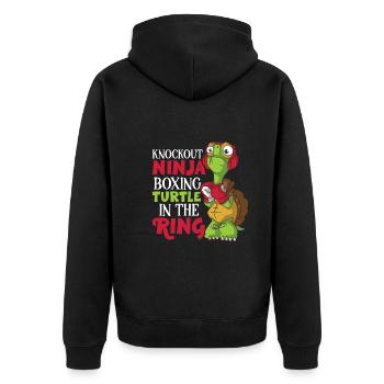 Turtle Boxing Boxing Ring Boxer Gloves Boxing Figh - Unisex Premium Organic Zip Hoodie - black - Back - Nico (187cm)