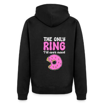 Donut-Liebhaber Donut-Enthusiast - Unisex Premium Bio Zip Hoodie - Schwarz - Hinten - Nico (187cm)