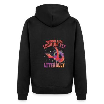 Phoenix Bird Mythical Creatures - Unisex Premium Organic Zip Hoodie - black - Back - Nico (187cm)