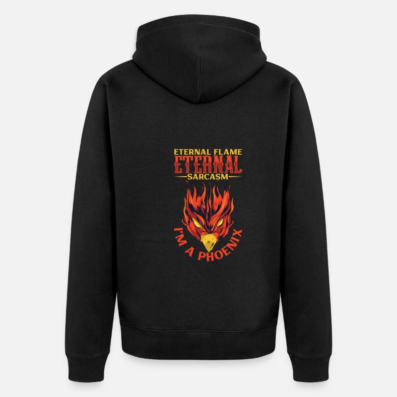 Phoenix Bird Créatures mythiques - Veste à capuche bio Premium Unisexe - noir