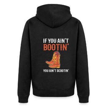 Western Cowboy-Stiefel Viehzüchter - Unisex Premium Bio Zip Hoodie - Schwarz - Hinten - Nico (187cm)