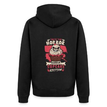 Terrifiant monstre de cupcake d’horreur d’Halloween - Veste à capuche bio Premium Unisexe - noir - Dos - Nico (187cm)