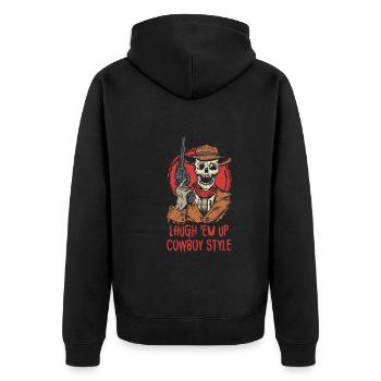 Spooky Horror Western Cowboy Rider Rodeo Country - Veste à capuche bio Premium Unisexe - noir - Dos - Nico (187cm)