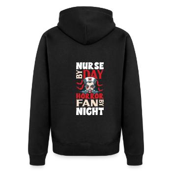 Creepy Nurse Horror Nurse - Unisex Premium Organic Zip Hoodie - black - Back - Nico (187cm)