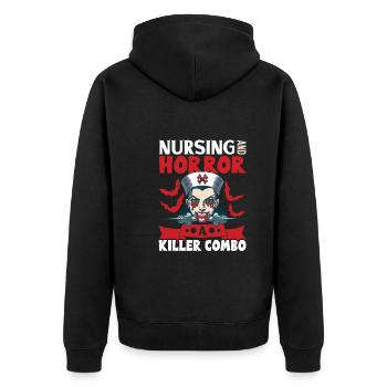 Infirmière effrayante Infirmière d’horreur - Veste à capuche bio Premium Unisexe - noir - Dos - Nico (187cm)