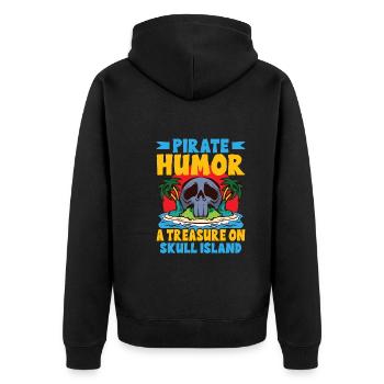 Funny Horror Pirate Pirate Ship Pirate Captain - Unisex Premium Bio Zip Hoodie - Schwarz - Hinten - Nico (187cm)