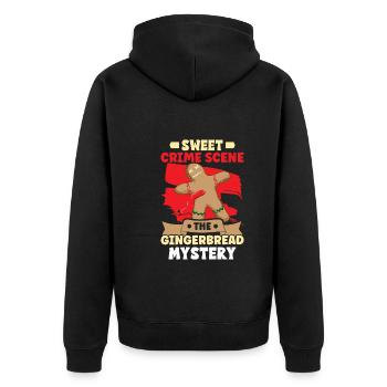 Christmas Gingerbread bakery Kitchen Crime Scene - Unisex Premium Bio Zip Hoodie - Schwarz - Hinten - Nico (187cm)