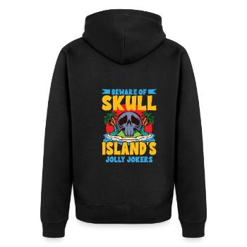 Funny Horror Pirate Pirate Ship Pirate Captain - Unisex Premium Bio Zip Hoodie - Schwarz - Hinten - Nico (187cm)