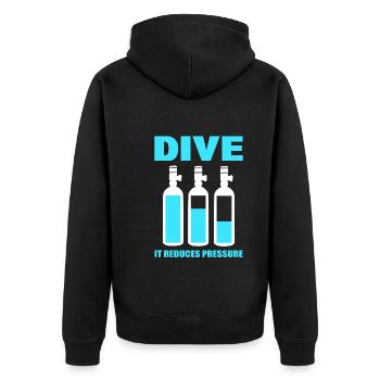 Tauchen unter Wasser Tauchlehrer - Unisex Premium Bio Zip Hoodie - Schwarz - Hinten - Nico (187cm)