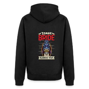 Funny Gothic Goth Wedding Bride Goth Halloween - Unisex Premium Bio Zip Hoodie - Schwarz - Hinten - Nico (187cm)