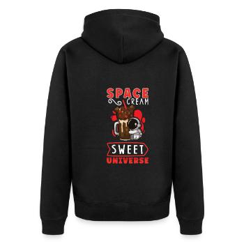 Astronaut Astronomie Sonnensystem Weltraum Kinder - Unisex Premium Bio Zip Hoodie - Schwarz - Hinten - Nico (187cm)