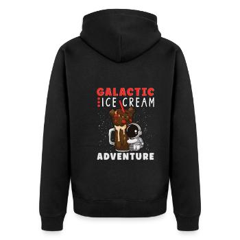 Astronaut Astronomie Sonnensystem Weltraum Kinder - Unisex Premium Bio Zip Hoodie - Schwarz - Hinten - Nico (187cm)