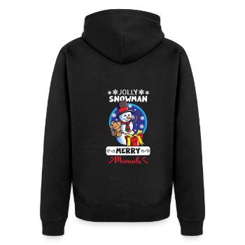 Funny Snowman Season Winter Christmas Snowman Joy - Unisex Premium Bio Zip Hoodie - Schwarz - Hinten - Nico (187cm)