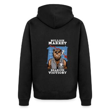 Traders boursiers, traders Forex, trading investisseur - Veste à capuche bio Premium Unisexe - noir - Dos - Nico (187cm)