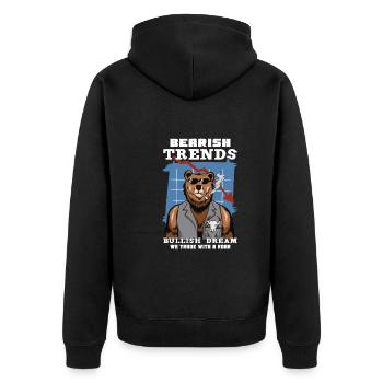 Börsenhändler Forex Trader Investor Trading - Unisex Premium Bio Zip Hoodie - Schwarz - Hinten - Nico (187cm)