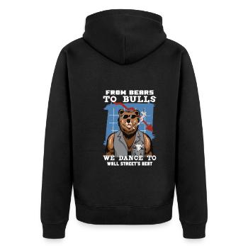 Börsenhändler Forex Trader Investor Trading - Unisex Premium Bio Zip Hoodie - Schwarz - Hinten - Nico (187cm)